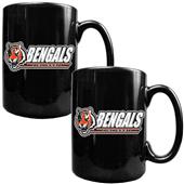 NFL Cincinnati Bengals Black Ceramic Mug-Set of 2