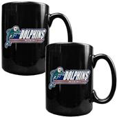 NFL Miami Dolphins Black Ceramic Mug (Set of 2)
