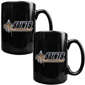 NFL New Orleans Saints Black Ceramic Mug-Set of 2