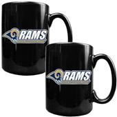 NFL St. Louis Rams Black Ceramic Mug (Set of 2)