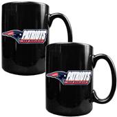 NFL New England Patriots Black Ceramic Mug Set