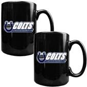 NFL Indianapolis Colts Black Ceramic Mug-Set of 2