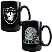 NFL Oakland Raiders Black Ceramic Mug (Set of 2)