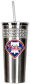 MLB Phillies Stainless Bling Tumbler W/Straw