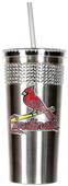 MLB Cardinals Stainless Bling Tumbler W/Straw