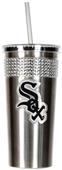 MLB White Sox Stainless Bling Tumbler W/Straw