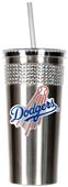 MLB LA Dodgers Stainless Bling Tumbler W/Straw
