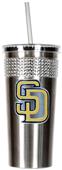 MLB Padres Stainless Bling Tumbler W/Straw