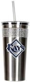 MLB Tampa Bay Rays Stainless Bling Tumbler W/Straw