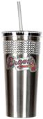 MLB Atlanta Braves Stainless Bling Tumbler W/Straw