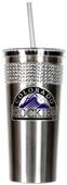 MLB Rockies Stainless Bling Tumbler W/Straw