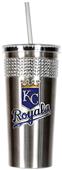 MLB KC Royals Stainless Bling Tumbler W/Straw