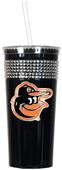 MLB Orioles Black Bling Tumbler w/Straw