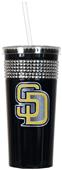 MLB San Diego Padres Black Bling Tumbler w/Straw