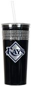MLB Tampa Bay Rays Black Bling Tumbler w/Straw