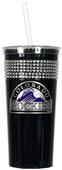 MLB Colorado Rockies Black Bling Tumbler w/Straw