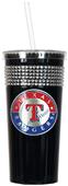 MLB Texas Rangers Black Bling Tumbler w/Straw
