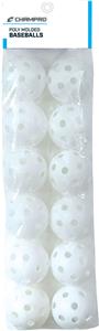 9" White Poly Molded Baseballs Set of 12 CBB-51D