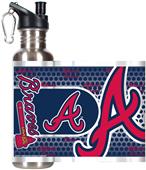 MLB Braves Stainless Steel Water Bottle 360 Wrap