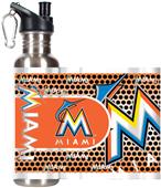 MLB Marlins Stainless Steel Water Bottle 360 Wrap