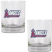 MLB Los Angeles Angels 14 oz. 2pc Rocks Glass Set
