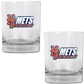 MLB New York Mets 14 oz. 2pc Rocks Glass Set