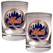 MLB New York Mets 14 oz. 2pc Rocks Glass Set