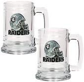 NFL Oakland Raiders 2pc Glass Tankard Set
