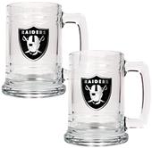 NFL Oakland Raiders 2pc Glass Tankard Set
