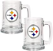 NFL Pittsburgh Steelers 2pc Glass Tankard Set