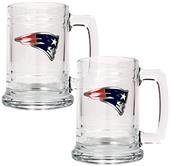 NFL New England Patriots 2pc Glass Tankard Set