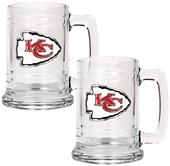 NFL Kansas City Chiefs 2pc Glass Tankard Set