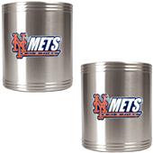 MLB NY Mets 2pc Stainless Steel Can Holder Set