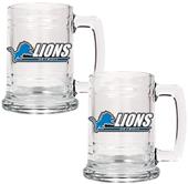 NFL Detroit Lions 2pc Glass Tankard Set