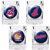MLB Indians 4pc Collector's Shot Glass Set