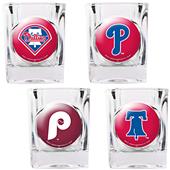 MLB Phillies 4pc Collector's Shot Glass Set