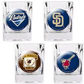 MLB SD Padres 4pc Collector's Shot Glass Set