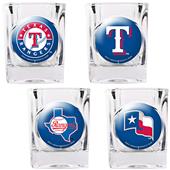 MLB Texas Rangers 4pc Collector's Shot Glass Set