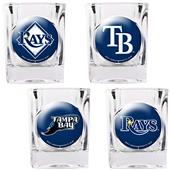 MLB Tampa Bay Rays 4pc Collector's Shot Glass Set