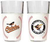MLB Baltimore Orioles 2pc GameBall Pint Glass Set