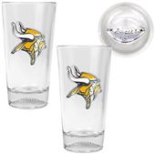 NFL Minnesota Vikings Football Base Pint Glass Set