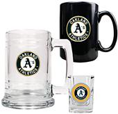 MLB Oakland Tankard, Coffee Mug & Shot Glass Set