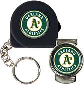 MLB Oakland As Tape Measure Key Chain & Money Clip