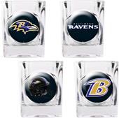 NFL Baltimore Ravens 4pc Collector Shot Glass Set