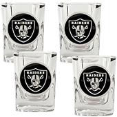 NFL Oakland Raiders 4pc Square Shot Glass Set