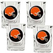 NFL Cleveland Browns 4pc Square Shot Glass Set