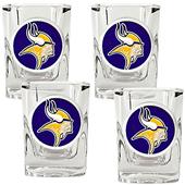 NFL Minnesota Vikings 4pc Square Shot Glass Set