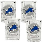 NFL Detroit Lions 4pc Square Shot Glass Set