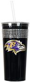 NFL Baltimore Ravens 16oz Bling Tumbler w/ Straw