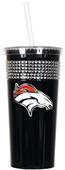 NFL Denver Broncos 16oz Bling Tumbler w/ Straw